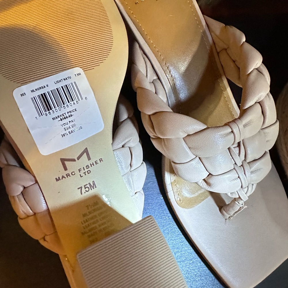 Marc Fisher Women's Beige Braided Sandals 7.5
